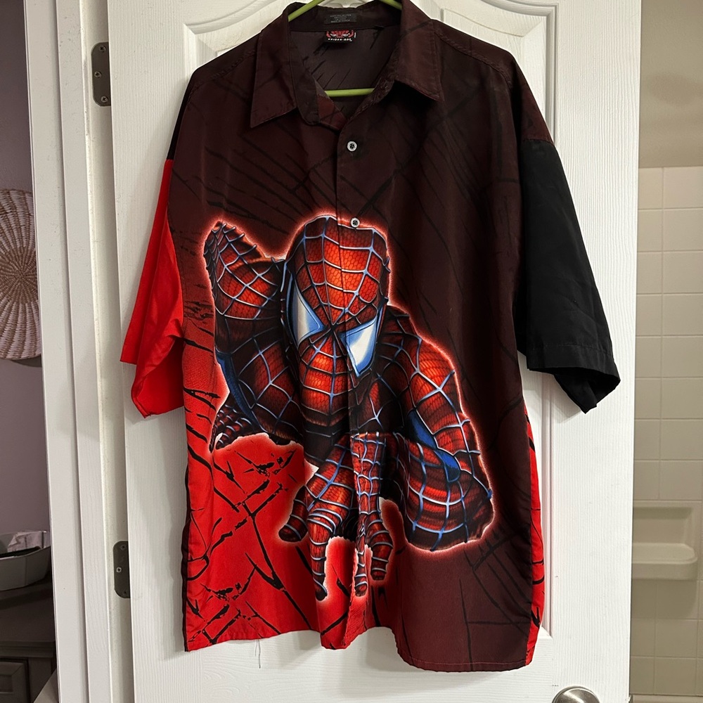 Spiderman Red and Black Graphic Men's Shirt